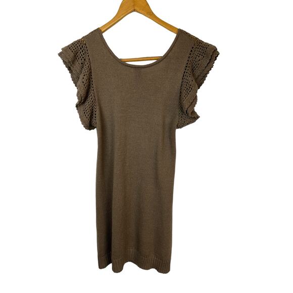 Sweater Dress Tunic Crochet Knit Mak B. 90s Y2K Cottagecore Fairy granny S - Picture 13 of 13